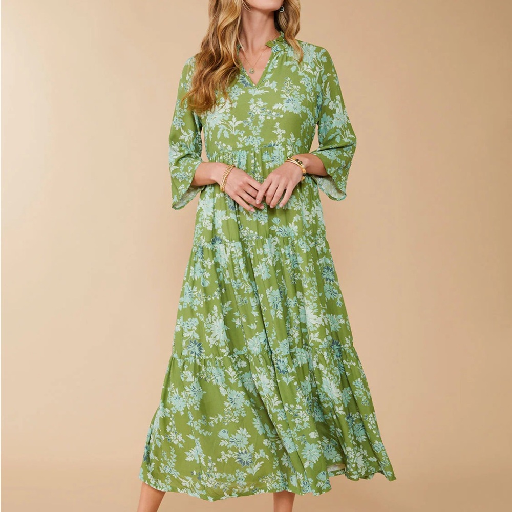 Spartina 449 Green Floral Dress